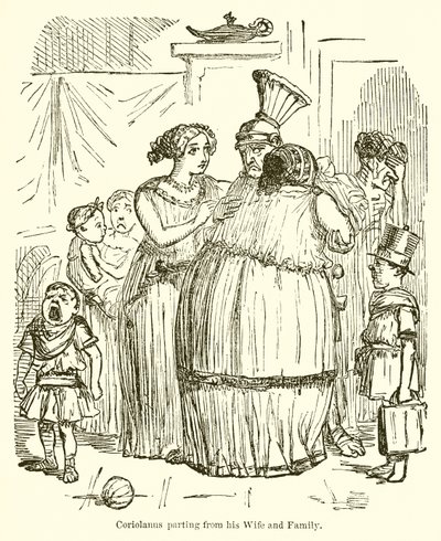 Coriolanus quittant sa femme et sa famille - John Leech